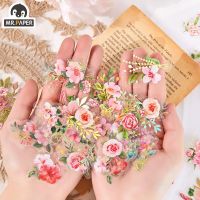 Mr. Paper 6 Styles 40Pcs/Bag Fresh Plant Stickers Pack Aesthetic Flower DIY Hand Account Material Decorative Stationery Stickers
