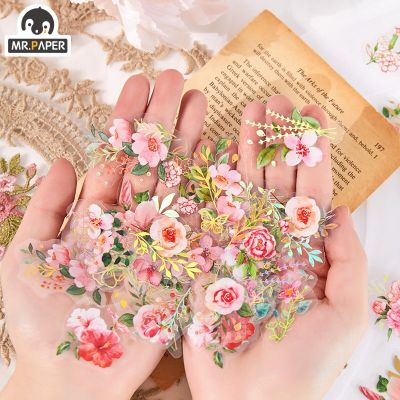 Mr. Paper 6 Styles 40Pcs/Bag Fresh Plant Stickers Pack Aesthetic Flower DIY Hand Account Material Decorative Stationery Stickers