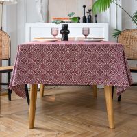 American Tablecloth Jacquard Oil Painting Table Cover Thick Bue Flowers Rectangular Wedding Dining Table Cover Tea Table Cloth