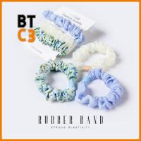 BTC3 3pcs แฟชั่นสำหรับผู้หญิง ผ้าชีฟองเส้นด้าย scrunchies ที่มัดผม อีลาสติก เชือกมัดผม ของใหม่ อุปกรณ์เสริมผม ยางรัดผม สำหรับผู้หญิง