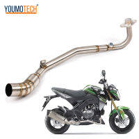 สำหรับ Kawasaki z125 pro รถจักรยานยนต์ท่อไอเสียท่อข้อศอกด้านหน้าคอ link Slip บนท่อไอเสีย 51 มม. หัวท่อสแตนเลส