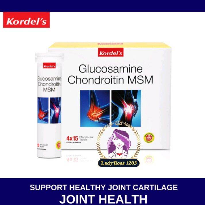 Kordel's Effervescent Glucosamine Chondroitin MSM 3 in 1 Lemon Flavour