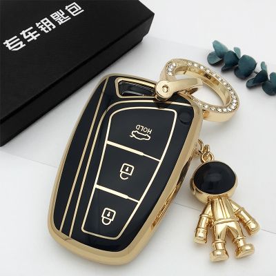 dvvbgfrdt 3 4 button Car Key Case for Hyundai Santa Fe Kia Janissary Key Cover Car Key Protector