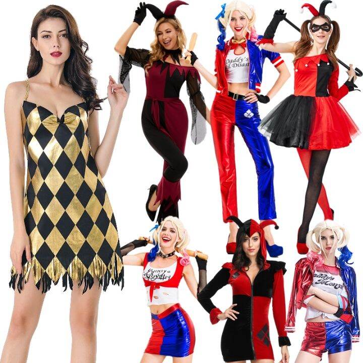 Suicide Squad Harley Quinn Cos Costume Clown Girl Cosplay Costume ...