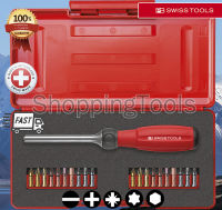 PB Swiss Tools ไขควงชุด *Premium Box Set รุ่น PB 8510.R-100 SET ด้ามฟรี Ratchet ปรับล็อคซ้ายขวา พร้อมดอกไขควง 20 ดอก