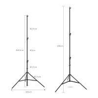 ขาตั้งหลอดไฟกันกระแทกสตูดิโอวิดีโอกระแทกหนัก2.8เมตร/9ฟุตได้รับการปรับปรุง,ยืดหดได้ตรงกลาง,มีเสถียรภาพมากขึ้น