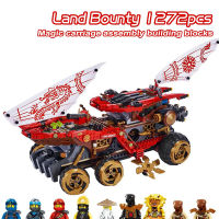 1272Pcs Ninja Series Land Bounty Chariots Building Blocks ใช้งานร่วมกับ70677 Ninja Truck Dragon Mech อิฐของเล่นสำหรับชายของขวัญ