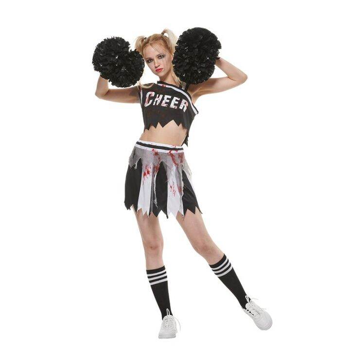 Women's Scary Zombie Cheerleaders Halloween Costume For Adult Blood Fancy Dress Cosplay Lazada PH