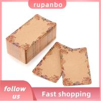 RUPANBO039392692 100ชิ้นรูปแบบดอกไม้สีน้ำตาลบัตรสี่เหลี่ยมผืนผ้าเครื่องประดับกระดาษการ์ดจอ S ต่างหูดิสเพลย์การ์ดแขวนบัตรแสดงต่างหูต่างหูการ์ดจอ