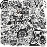 10/30/50 PCS Black and White Classic Car Motorcycle Waterproof Trolley Case Graffiti Sticker Toy Wholesale Stickers Labels