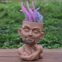 ❀✶♠ Creative Dressing Flower Pot Scratch-proof Face Planter Pot Sturdy Base Muscle Man Resin Flower Pot Flower Growing