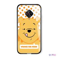 สำหรับ Vivo S1 Pro การ์ตูนดิสนีย์มิกกี้ Minnie โดนัลด์เดซี่เป็ดหมีพู Dot Design เคสมันวาวกระจกเทมเปอร์ฝาหลังปลอก