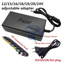 อะแดปเตอร์ชาร์จไฟแบบครอบจักรวาล12V สลับหม้อแปลงที่ชาร์จอะแดปเตอร์จ่ายไฟโน้ตบุ๊ค15V 16V 18V 19V 20V 24V 24V อะแดปเตอร์