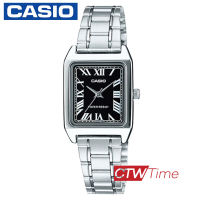 Casio Standard นาฬิกาข้อมือผู้หญิง สายสแตนเลสส รุ่น  LTP-V007D-1BUDF  (หน้าปัดสีดำ / เลขโรมัน)