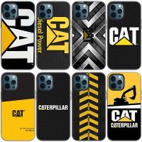 [KK63] Caterpillar Cat โลโก้เคสโทรศัพท์สำหรับ Apple iPhone 13 12 Mini 11 Pro Max 7 8 XR X XS MAX 6 6S 7 8 Plus 5 5S SE 2020ฝาครอบสีดำ