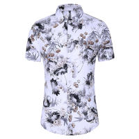 ร้อน, ร้อน★Shirt Men Trendy handsome Youth Plus size Mens Short Sleeve Casual Shirts Fashion Social Party dress Blouse New Arrival