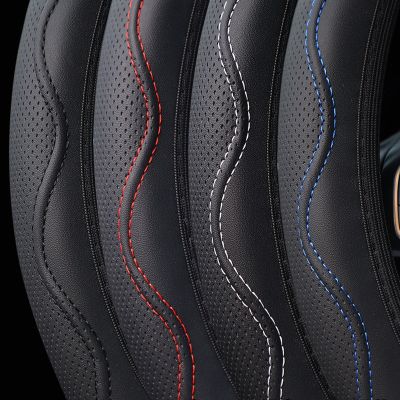 [HOT CPPPPZLQHEN 561] Breathable Fiber Leather Embossed Car Steering Wheel Cover For Universal Diameter 38Cm For Auto Interior Accessories Decoration
