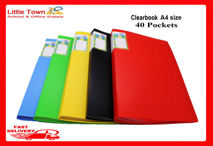 Display Book 40 Clear Pages Red