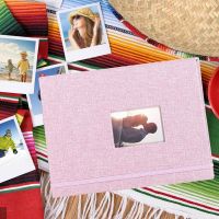 3-inch Photo Album Cotton Hemp 208 Pockets Picture Storage Photocard Holder Waterproof Strap Design for Photo Business Card