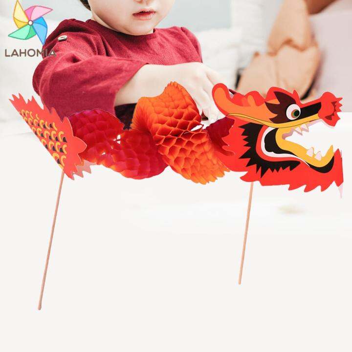 lahomia 3D Chinese Paper Dragon Toys Hanging Handmade Crafts for Party ...