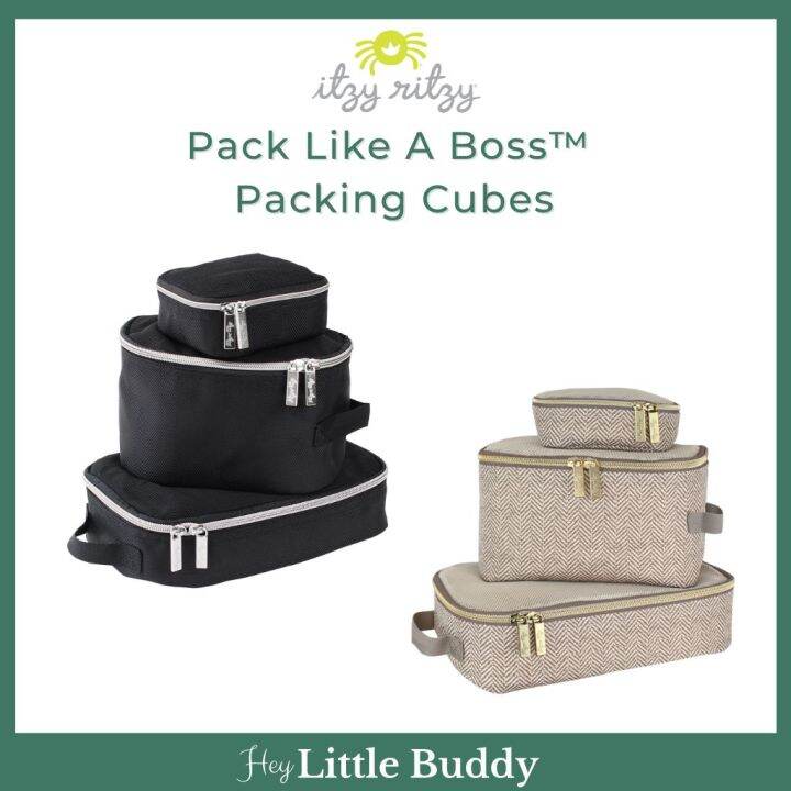 Itzy Ritzy Packing Cubes Set of 3 Portable Storage Bag Travel