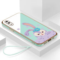 เคส samsung a01 กรอบสีทองชุบด้วยไฟฟ้า รวมทุกอย่าง ฝาหลัง วัสดุ TPU ป้องกันการหล่น ป้องกันการชนกัน กันน้ำ สายรัดข้อมือการ์ตูนน่ารัก เคสโทรศัพท์มือถือ