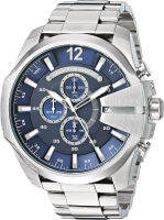 Diesel Mens Mega Chief Quartz Stainless Steel Watch, Color:Silver-Toned (Model: DZ4417)