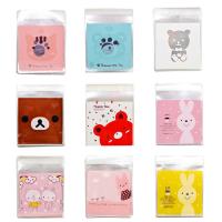 【CC】 25/50pcs 10x10cm Cartoon Gifts Cookie Self-adhesive Plastic Biscuits Food