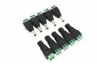 ❍ 5 PAIRS 12V green 5pcs Female 5 pcs Male DC connector 2.1x5.5mm Power Jack Adapter Plug Cable Connector for