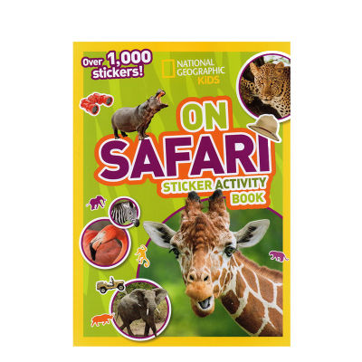 The original English National Geographic Kids on safari Sticker Activity book contains 1000 animal stickers