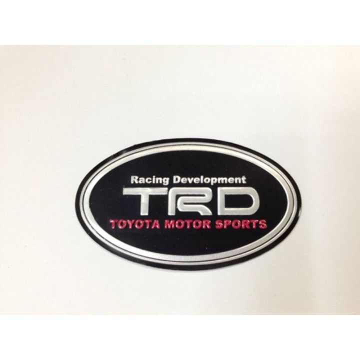 อะลูมิเนียมแต่งรถ-วงรี-คำว่า-trd-racing-development-toyota-motor-sports-ติดรถ-แต่งรถ-โตโยต้า-สวย