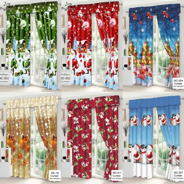 1PC Christmas Curtina 140x180cm Design Curtain For Window Door Room ...