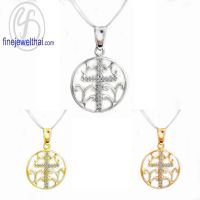 Finejewelthai-จี้เพชร-จี้ไม้กางเขน-จี้เงิน-เพชร-CZ-พลอยประจำเดือนเกิด-P1208cz00