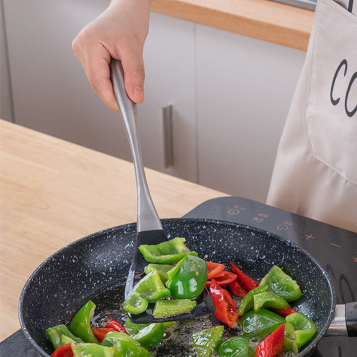 non-stick-ซิลิโคน-hollow-ยาว-handle-spatula-ช้อนครัว-handing-hole-design-ทนต่ออุณหภูมิสูงเครื่องมือทำอาหาร