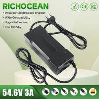 RICHOCEAN 54.6โวลต์3A ชาร์จสำหรับ48โวลต์สกู๊ตเตอร์ไฟฟ้าเด็กรถ46.8โวลต์ E-จักรยานรถเข็นที่มีพัดลมระบายความร้อน