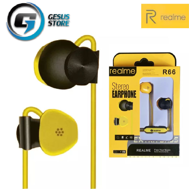 หูฟังเรียวมี-realme-r66-stereo-earphone-ของแท้-เสียงดี-ช่องเสียบแบบ-3-5-mm-jack-ใหม่ล่าสุดจากเรียวมี-by-gesus-store