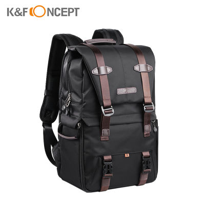 K&amp;F CONCEPT Camera Backpack Photography Storager Bag Side Open Available for 15.6in Laptop with Rainproof Cover Tripod Catch Straps for SLR DSLR Black