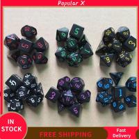 POPULAR X 7pcs/set อะคริลิค D4 D6 D8 D10 D12 D20 สำหรับ TRPG DND ลูกเต๋าหลายด้าน ลูกเต๋า DND ลูกเต๋าเกม เกมตาราง