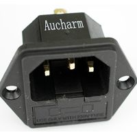 อะแดปเตอร์แปลงไฟเสียง HIFI ขั้วฟิวส์เต้าเสียบ IEC ทองแดงชุบ Aucharm