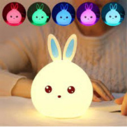 Đèn ngủ thỏ Silicon cảm ứng 5 màu siêu dễ thương, đổi màu tùy ý của bạn
