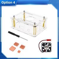 Orange Pi 3 LTS Case Transparent Acrylic Shell + Heatsink + Cooling Fan Optional Power Supply TF Card HDMI-compatible Cable