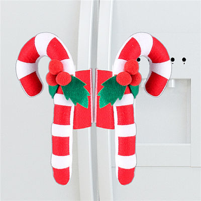 【CW】2 Pieces Of Doorknob s Fabric Refrigerator Handle Set Holiday Christmas Gifts Christmas Decorations