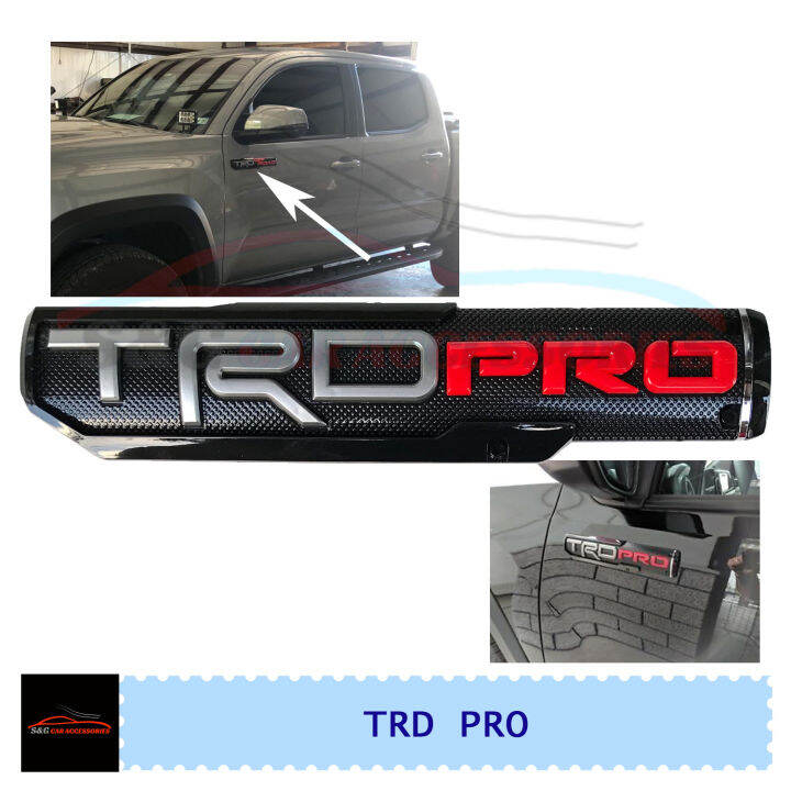 TRD Pro TRDpro Tail Gate Emblem Badge / Door Emblem Badge/ Toyota Hilux ...