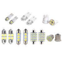 แพคเกจภายในไฟ LED สีขาว14ชิ้น/เซ็ต T10 5SMD T10 1206 8SMD 3528 12SMD แผนที่โดม31มม.