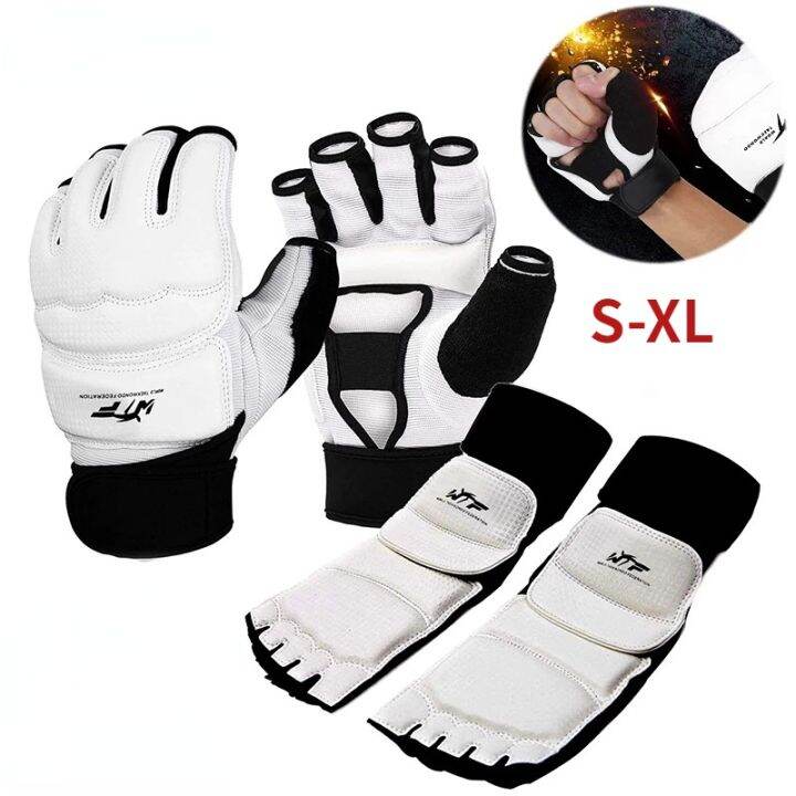 Adult/Kids Taekwondo Gloves Sparring Hand Foot Protector Cover Boxing