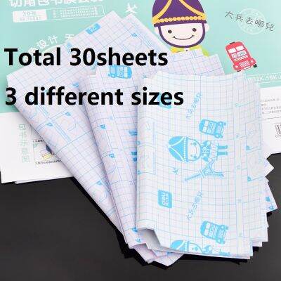 3Sizes 32K16KA4 Total 30Sheets Transparent Clear Book Covers Magzine Sticky Film School Students Protector Cut Angle 70567