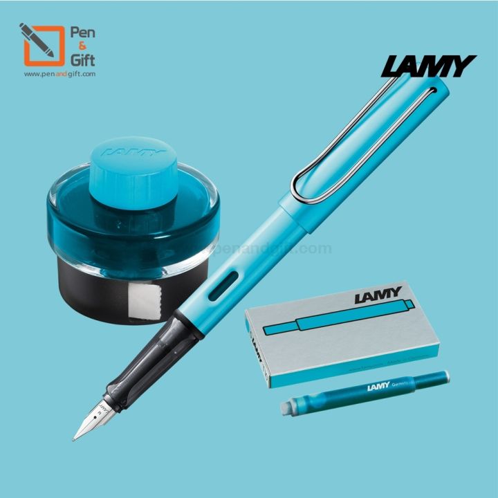 lamy-al-star-pacific-blue-special-edition-fountain-pen-gift-set-ชุดกิ๊ฟเซ็ต-ปากกาหมึกซึม-ลามี่-ออลสตาร์-แปซิฟิกบลู-สีฟ้าแปซิฟิก-สเปเชียล-อิดิชั่น-ของแท้100-พร้อมกล่องและใบรับประกัน-penandgift