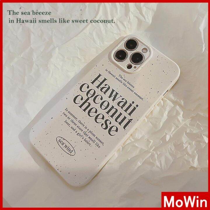 mowin-เข้ากันได้สำหรับ-เคสไอโฟน-เคสไอโฟน11-เคส-สำหรับ-iphone-14-เคสไอโฟนครีมเคสนิ่มเคลือบมัน-กันกระแทกฝาครอบกล้องตัวอักษรป้องกั