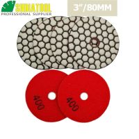 SHDIATOOL 6pcs 80mm G 400 Resin Bond Flexible Diamond Dry Polishing Pads Diameter 3inch Sanding Disks For Granite Marble Ceramic