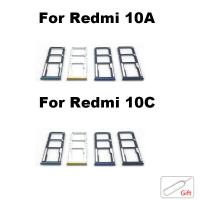 ของแท้ใหม่เหมาะสำหรับ Xiaomi Redmi 10A 10C ช่องใส่ซิมการ์ดเบ้าปลั๊กที่ใส่อะแดปเตอร์เปลี่ยนอะไหล่ซ่อมแซมชิ้นส่วนเชื่อมต่อ